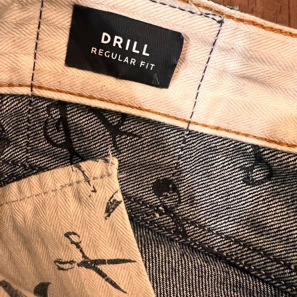 Denham Mens Drill Regular Fit Straight Leg Selvedge. Jeans Dark Wash. Size 32x32 - Picture 8 of 12